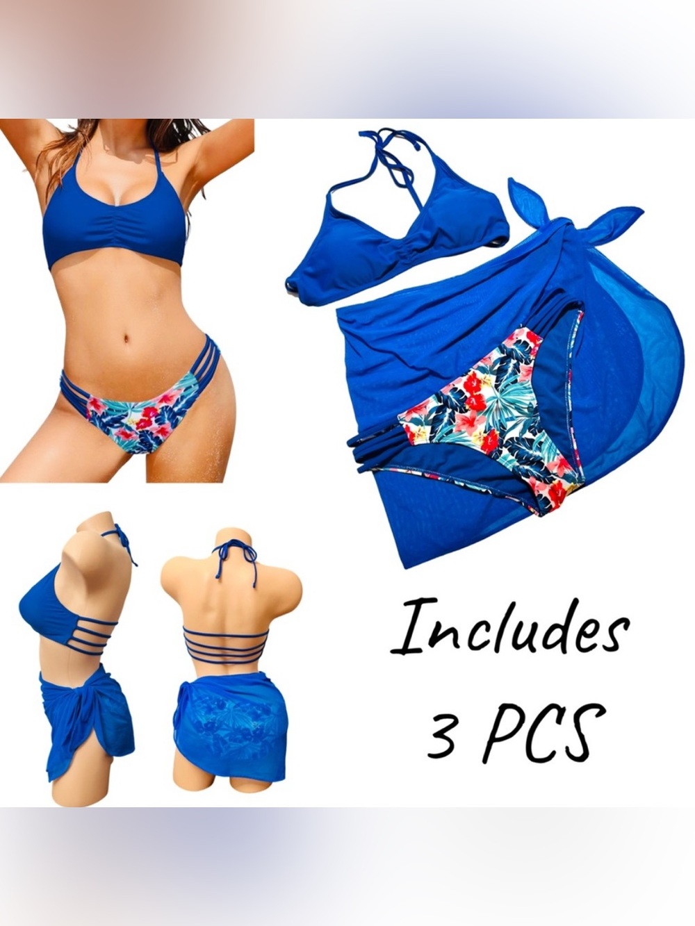 Women’s 2 Piece Swimsuit & Sarong